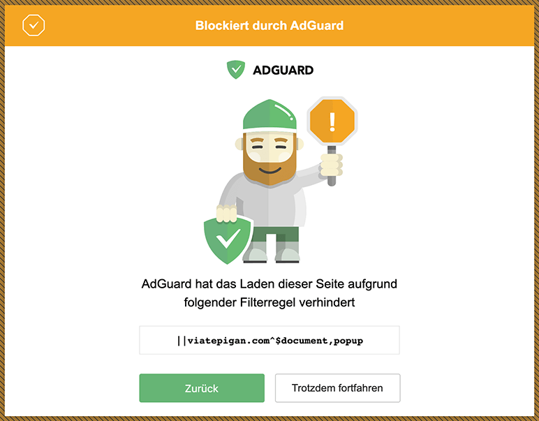 AdGuard PopUp control